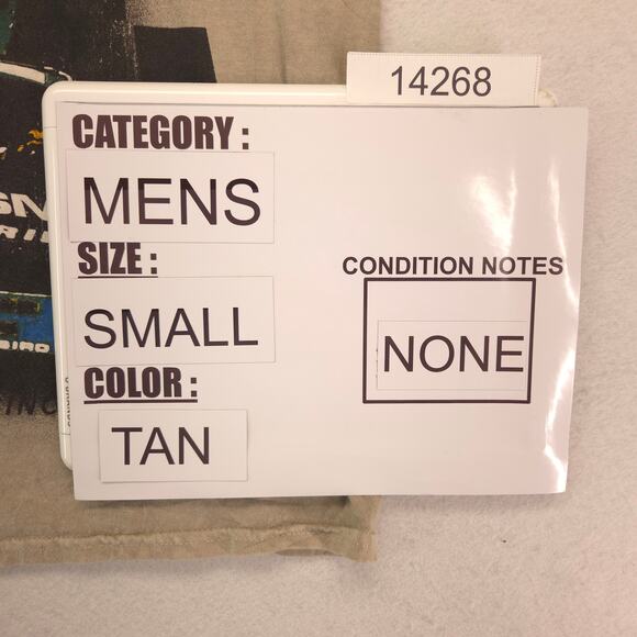 PacSun Daytona Crew Neck Short Sleeve Striped T Shirt Mens Size Small S Tan - Picture 8 of 9